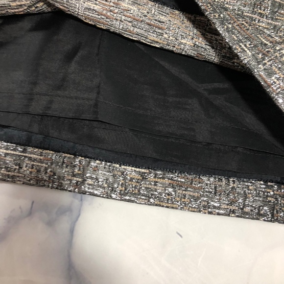 Banana Republic Metallic Silver Brown Tweed Skirt - Picture 7 of 8